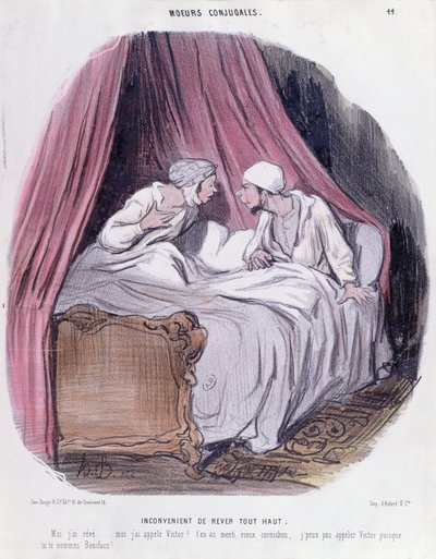 Cartoon About Marriage, Mid Nineteenth Century by Honoré Daumier